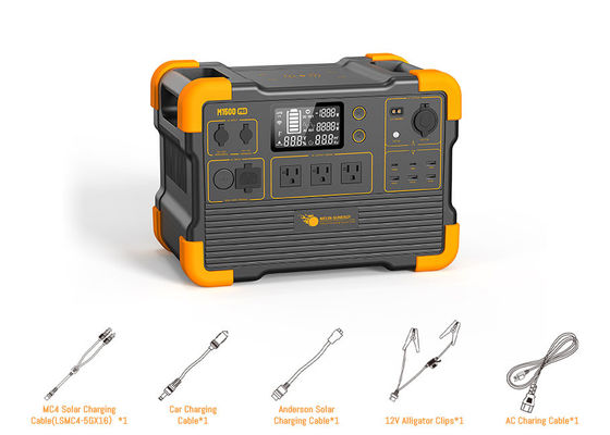 Generador solar UPS de 2000W con pantalla LCD en tiempo real, múltiples fuentes de entrada y cargador inalámbrico para teléfono