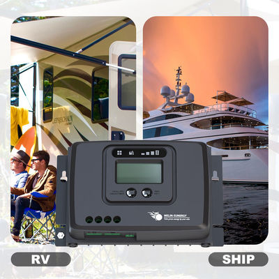 Controlador de carga solar MPPT inteligente con 7 tipos de batería adecuados, algoritmo MPPT de alta eficiencia e indicador LCD + LED en tiempo real