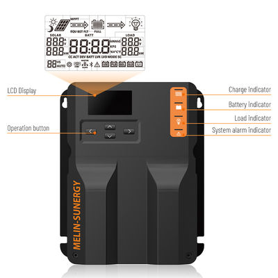 Negro 40 Amp MPPT controlador de carga solar manual 12V 24V refrigeración natural