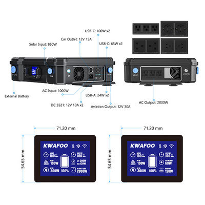 Buen precio MPPT Carga de 2000W Estación de energía solar portátil con Bluetooth y WIFI APP en línea