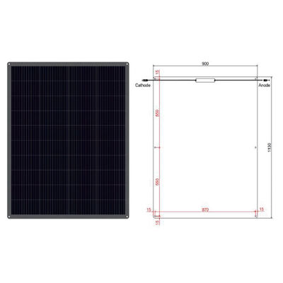 Buen precio Panel solar semiflexible de células de silicio monocristalino con terminal de salida MC4, garantía de 5 años, módulo fotovoltaico flexible en línea