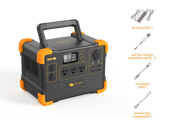 AC/DC/USB Salida LiFePO4 Batería de litio Generador solar de 1200W Inversor de onda senoidal pura