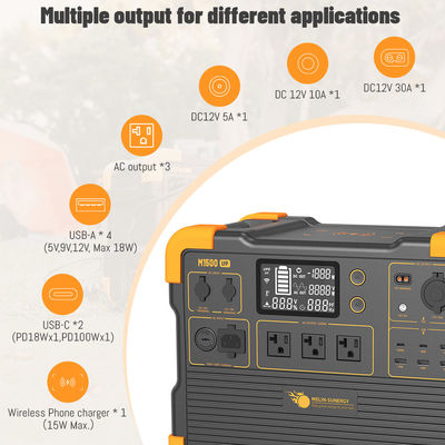 Buen precio Generador solar UPS de 2200W con batería de litio LFP de 1536Wh, entrada de panel solar de 600W y tiempo de carga de 2 horas en línea