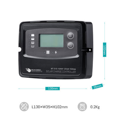 Regulador de energía solar negro 12V para baterías AGM GEL WET Calcio LiFePO4 LTO