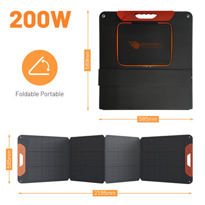 Paneles solares plegables portátiles de 200W con silicio monocristalino de eficiencia del 22% y puerto USB