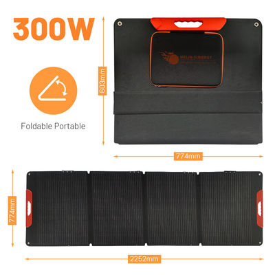 Paneles solares plegables portátiles ETFE IP65 de 300W con salida de 4X75W y 22% de eficiencia para vehículos recreativos (RV) y acampada