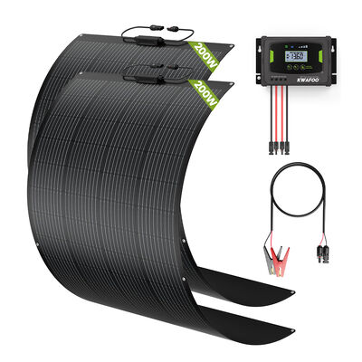 Buen precio Kit de panel solar de 400W con controlador de carga MPPT y 2 paneles solares semiflexibles, adecuado para 8 tipos diferentes de baterías, monitoreo de datos del sistema en el móvil en línea